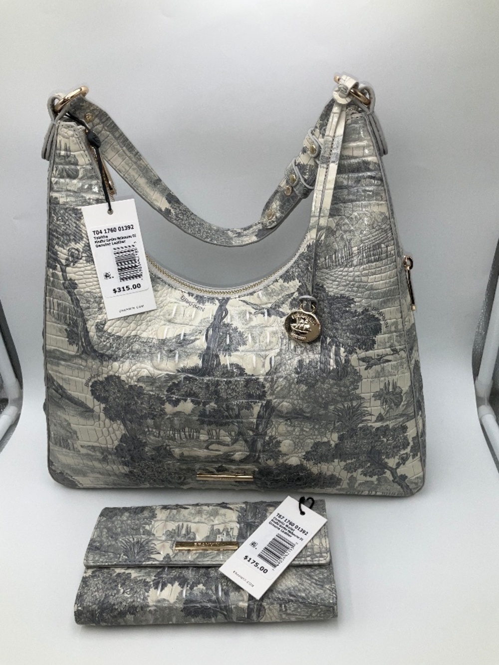Brahmin Tabitha Mindful Garden Melbourne Leather Shoulder Bag & Matching Wallet